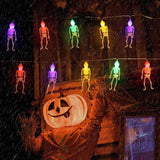 10 LED -es Halloween csontváz fényfűzér dekoráció elemes ( Méret:1,5 m ) - Outlet24