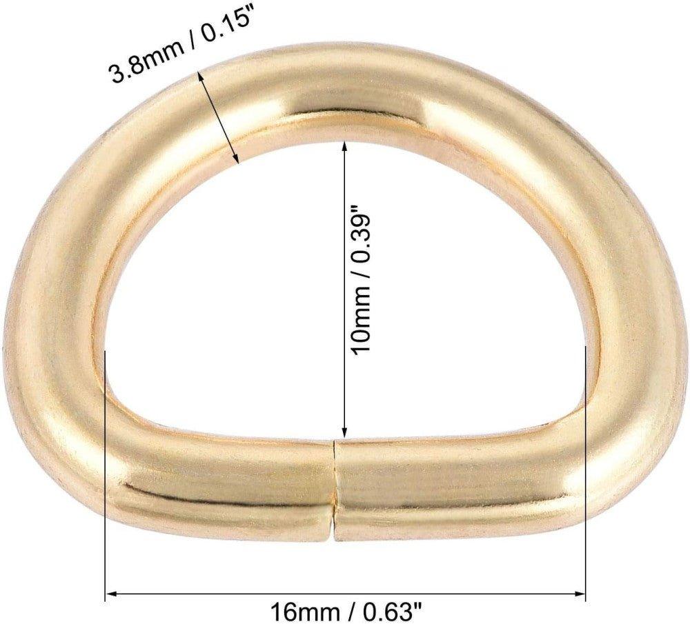 100 darab 16 mm-es fém D-gyűrű csat - Outlet24