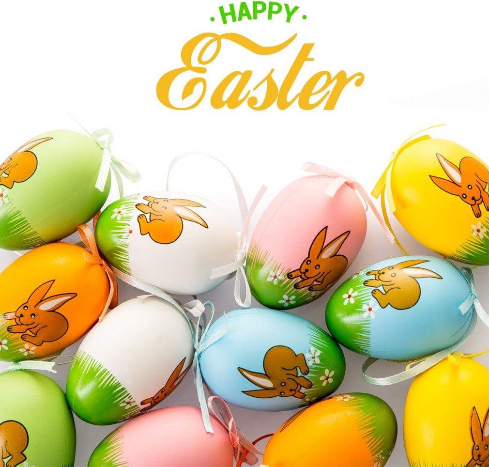 12 db Húsvéti tojás húzóval, Színes Húsvéti tojások függesztéshez (6 szín) - Outlet24