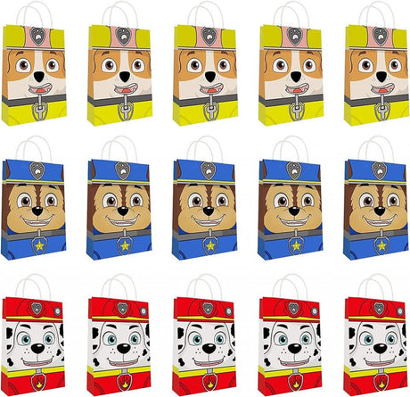 15 darabos Színes Karton "Paw Dog" Ajándéktáska Készlet, 3 Különböző Modell - Outlet24