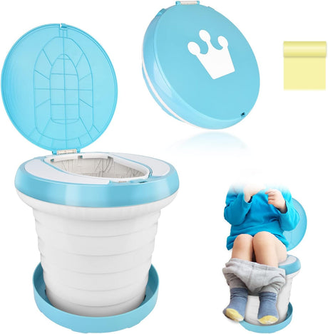 2 az 1-ben Hordozható Utazó WC Gyerekeknek - Kék - Outlet24