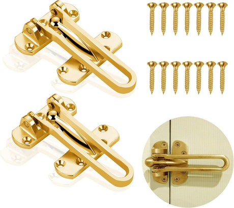 2 darab rozsdamentes acél biztonsági zár csavarokkal(arany) - Outlet24