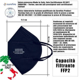 20 darabos FFP2/KN95 Színes, Fekete, CE Minősített Orvosi Maszk 5-rétegű Pormaszk, Olaszországban készült - Outlet24