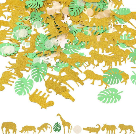 200 darabos dzsungel állat konfetti, Safari téma, asztali dekoráció, babaváró és születésnapi party kellékek - Outlet24