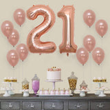 21-es Szám Lufi Rózsaszín Arany, Óriás Héliumos Fólia Lufi Dekoráció - Outlet24