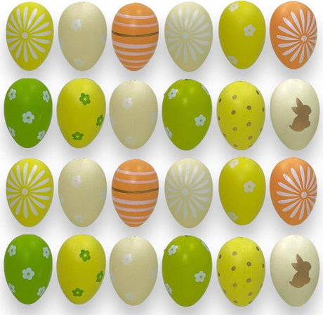 24 db Húsvéti tojás, díszítéshez, függeszthetp, színes műanyag húsvéti tojások - Outlet24