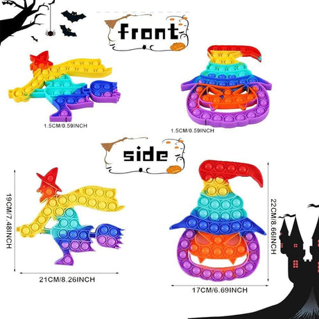 3 darabos Halloween XXL Pop Fidget Játékszett, Stresszoldó, Ajándék Gyerekeknek, több színben (Méret:15×15×3 cm ) - Outlet24
