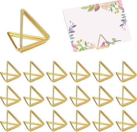 36 darabos arany háromszög alakú fotótartó - kártyatartó disz - esküvő - asztaldisz - Újracsomagolt termék - Outlet24