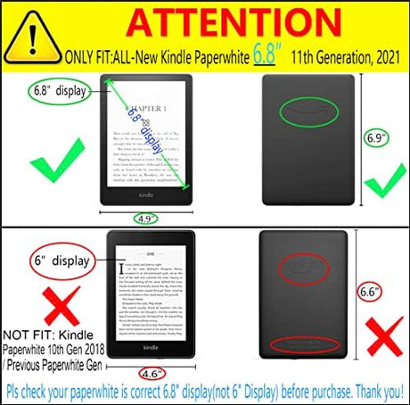 Kindle Paperwhite 11. Gen (2021) PU Bőr Tok, Kártyahely, Zöld