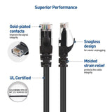 5db-os Cat6 Ethernet Kábel Védőperemmel, Fekete, 0.3m Újracsomagolt termék - Outlet24