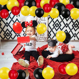 60 darabos latex lufi csomag, piros, sárga, fekete színekben - Születésnapi, esküvői és ünnepi dekoráció - Outlet24