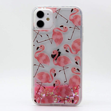 iPhone 11 Flamingó Rózsaszín Csillámos Folyékony Glitter Tok