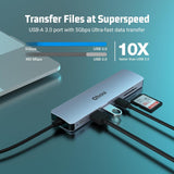 Qhou 7 az 1-ben Type C Adapter 4K HDMI, USB 3.0, SD/TF Olvasó, 100W PD