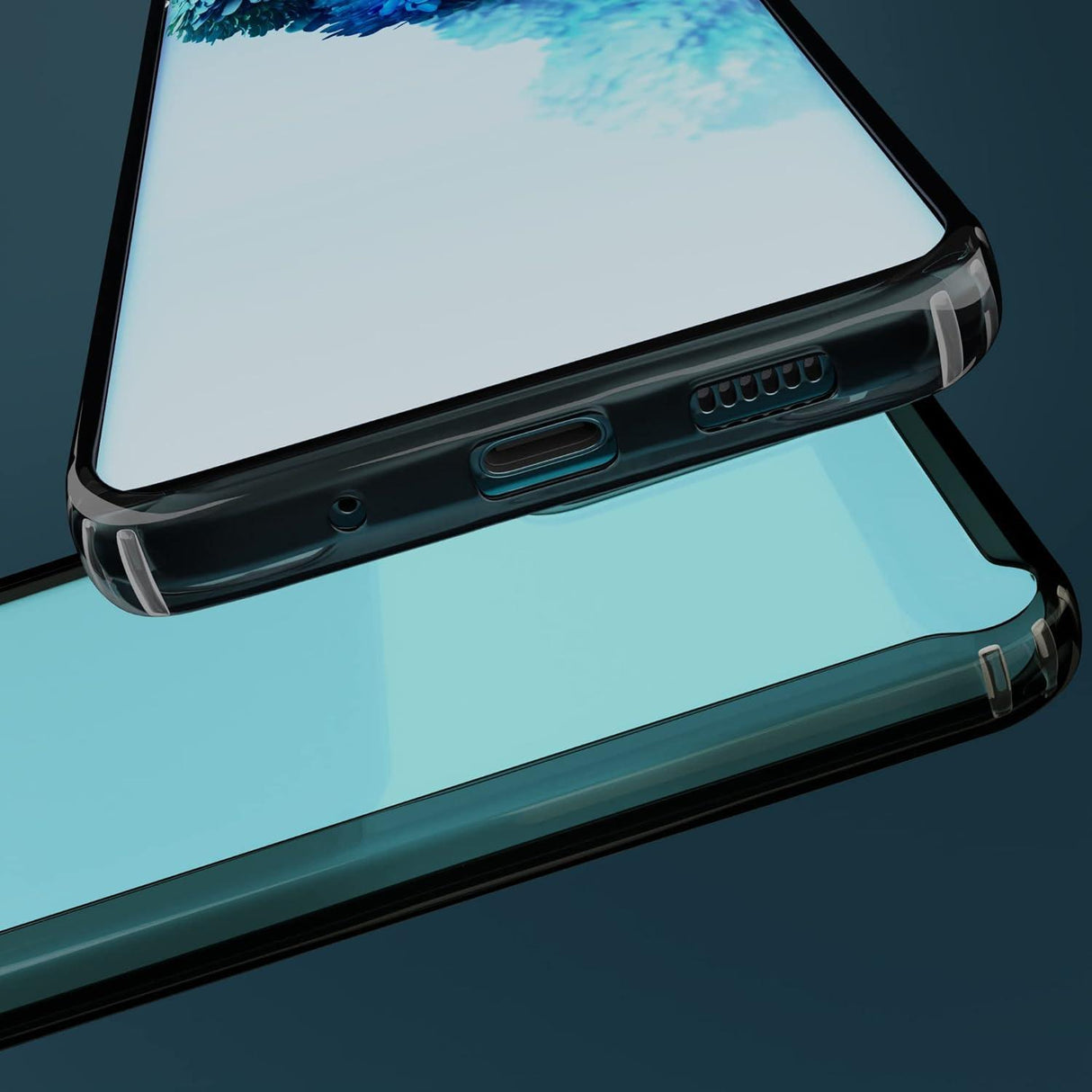 Samsung S20 5G/4G Átlátszó Ütésálló Tok - Fekete Kerettel