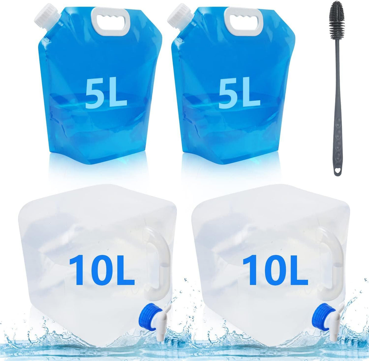 Összecsukható Víztartály Készlet, 10L-es Csappal + 5L Összehajtható Kaniszter