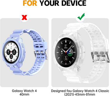 Samsung Galaxy Watch 4 Classic 42mm Szilikon Csere Szíj + Védőtok (Fehér)