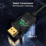 8K Optikai HDMI Kábel 7.5m, 48Gbps, HDMI 2.1, Dolby HDR, eARC Kompatibilis
