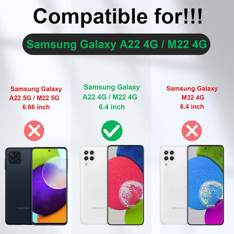Samsung Galaxy A22 4G Flip Tok, Mágneses Zár, Kártyatartó - Fekete