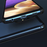 Samsung A32 5G-hez Átlátszó Ütésálló Tok Fekete Kerettel