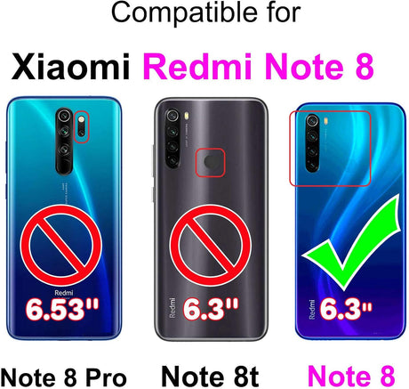 Xiaomi Redmi Note 8 PU Bőr Tok, Mágneses Zár, Állvány Funkció