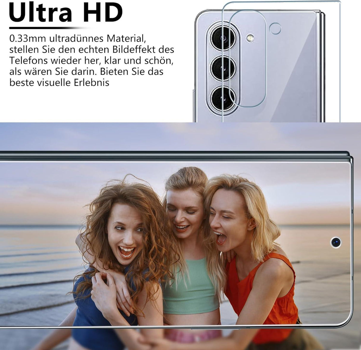 Samsung Galaxy Z Fold 5 Képernyővédő Üvegfólia, 2db TPU Film, HD Anti-Olaj