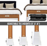 8 db-os prémium állítható bútor emelő (4 magas és 4 rövid), Erős helytakarékos emelő, Ágyemelő, asztalemelő, szék vagy kanapé emelő (3, 5 vagy 8 hüvelyk) - (Fehér) Újracsomagolt termék - Outlet24