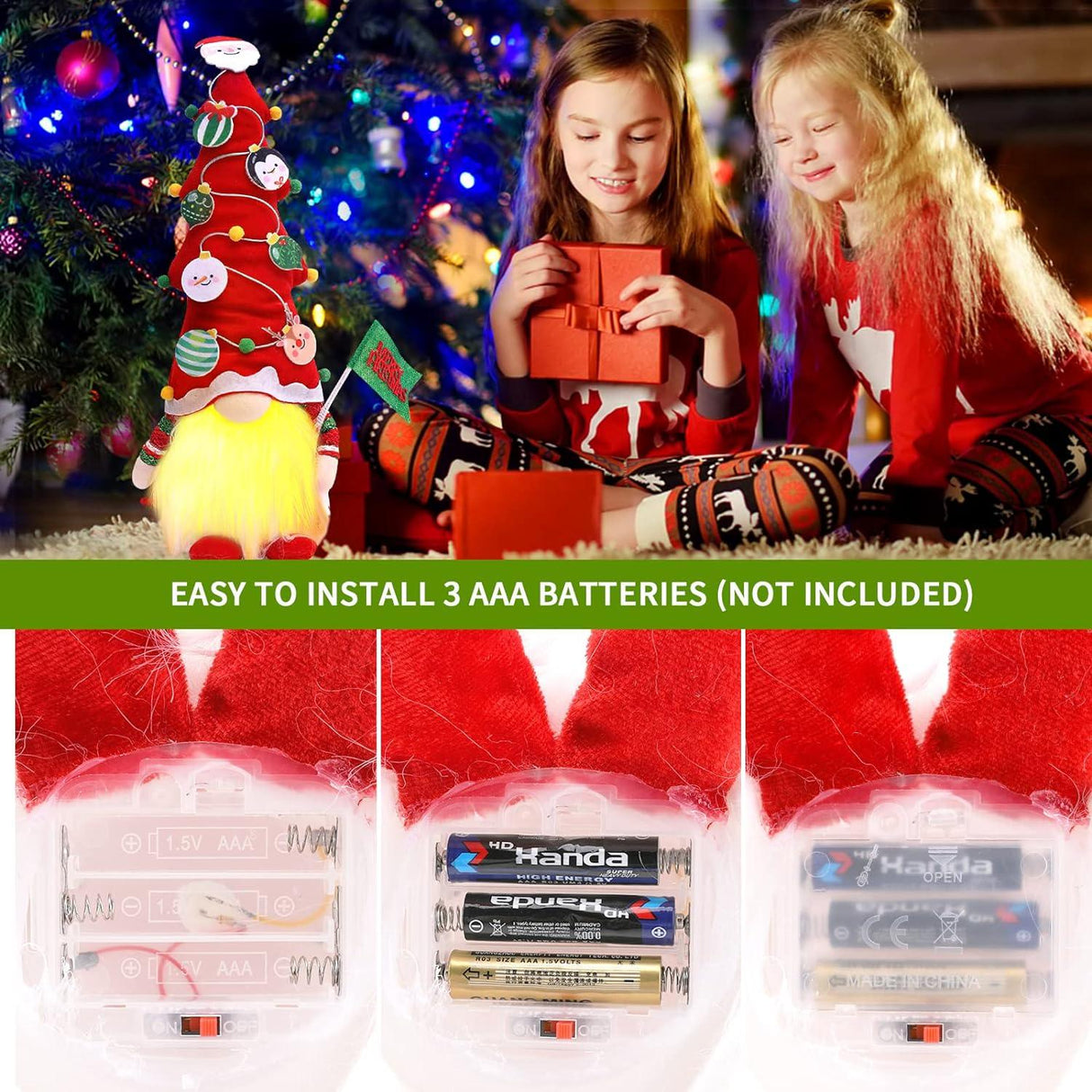 Világító Karácsonyi Manó Díszek, Kézzel Készült Ajándék Dekor - Open Box