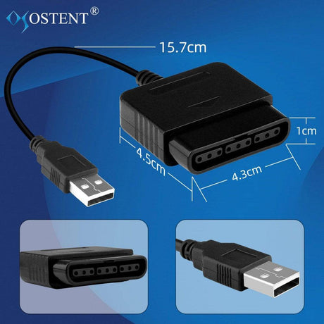 USB Adapter Kábel PC-hez,PS1/PS2 Vezetékes Kontroller USB Adapter Kábel PC-hez Újracsomagolt termék
