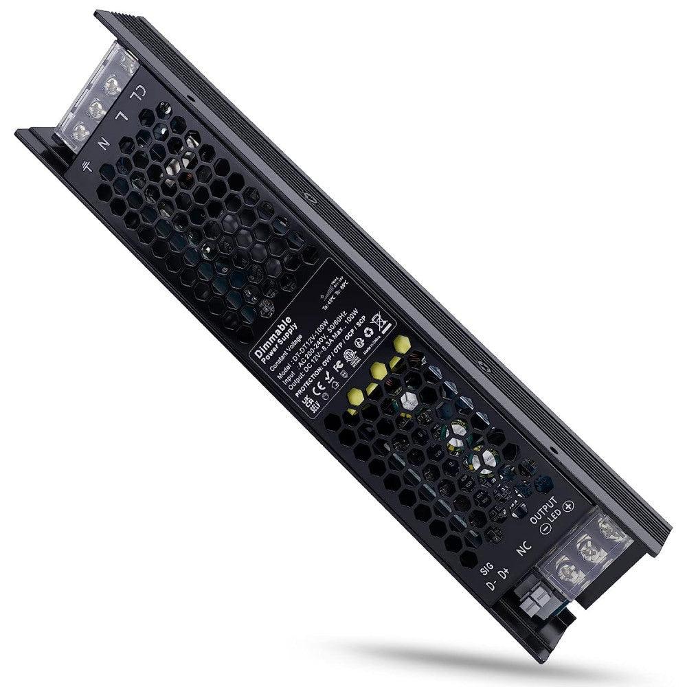 REYLAX transzformátor 220V-12V 100W szabályozható, LED driver 12V 8,33A, fényerőszabályozás 0/1-10V