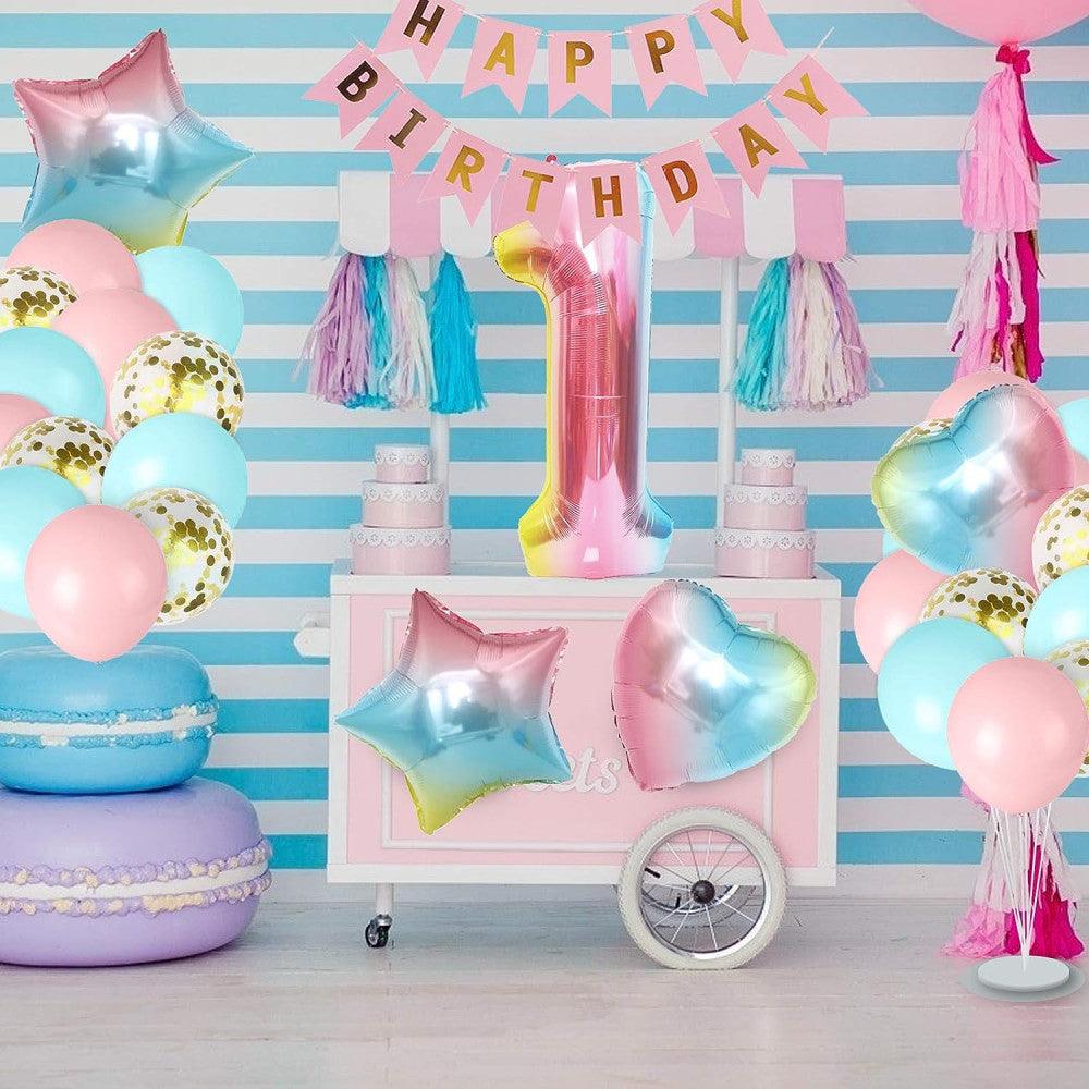 Születésnapi dekoráció első születésnapra lányok számára