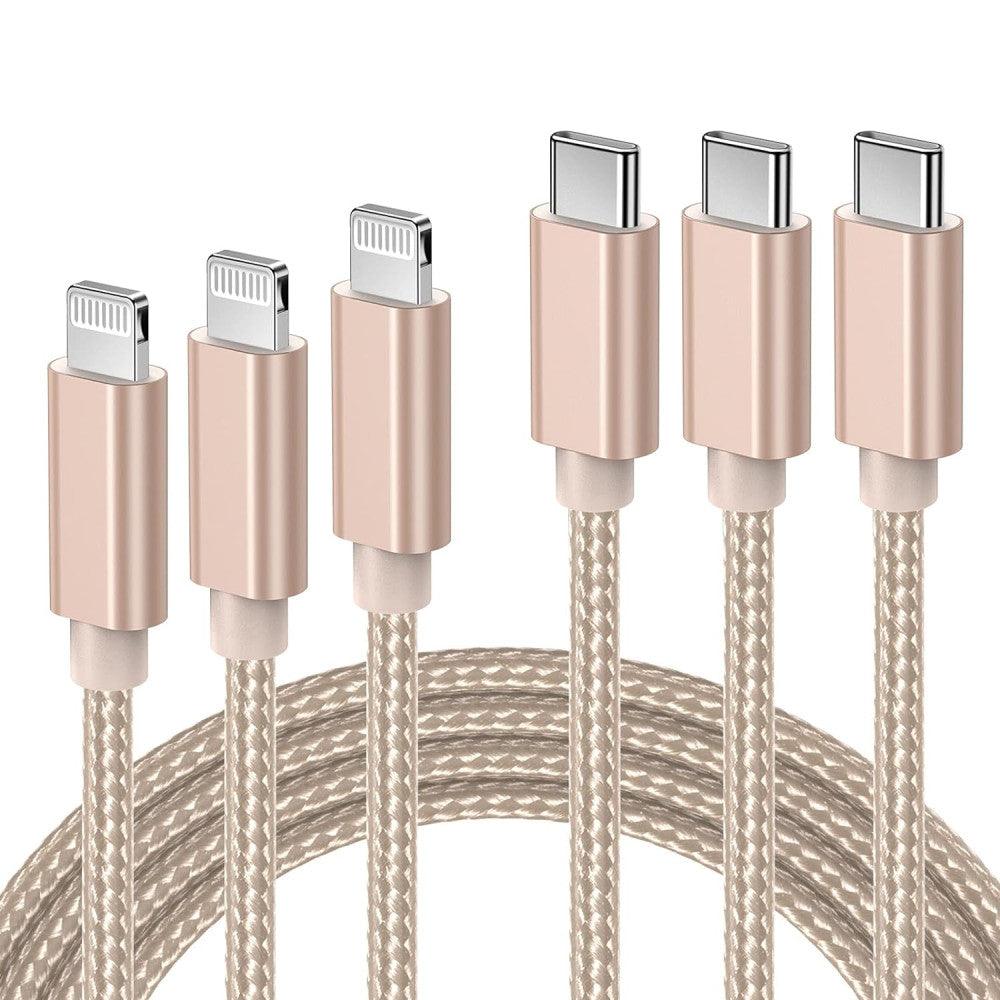 USB C - Lightning Kábel, MFi Tanúsítvánnyal, 3 darabos csomag (1+2+3M), Gyors Töltés és Szinkronizálás, iPhone 11/12/13/14 Pro Max Xs XR X 8 Plus 9 iPad Kompatibilis Újracsomagolt termék