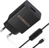 WOMRICH Micro USB Töltő 5V 3A EU DC Adapter Raspberry Pi 3, B+, Pi 2, Banana Pi-hez és Micro USB Portos Eszközökhez, Fekete Újracsomagolt termék