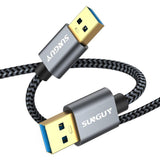 SUNGUY USB 3.0 Kábel, A Típusú Férfi-Férfi, 5 Gbit/s Átviteli Sebesség, Nyomtatókhoz és Laptopokhoz (Szürke) Újracsomagolt termék