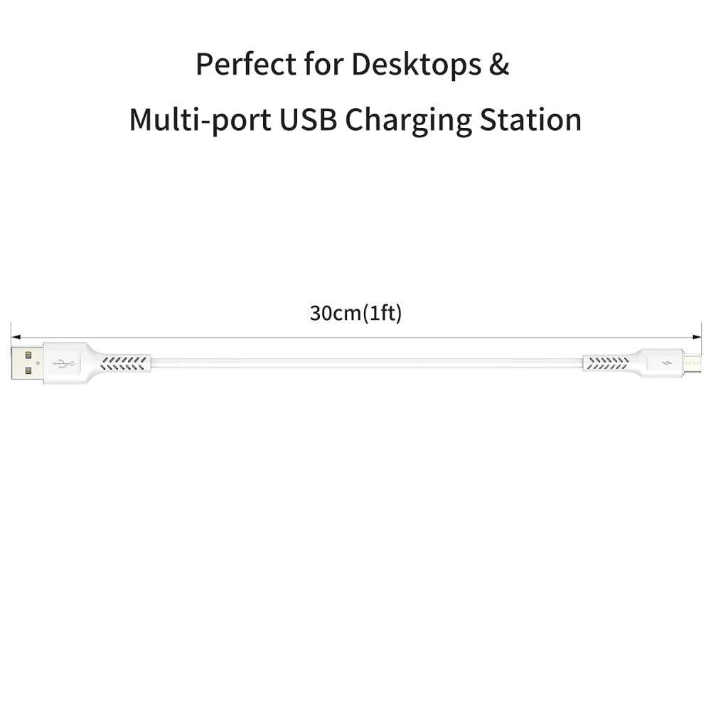 PEAKLIFT Mikro USB kábel 5db 30cm - Fehér