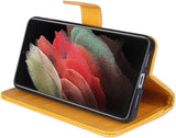 Sony Xperia 10 III bőr pénztárcás tok kihajtható állvánnyal(sárga)