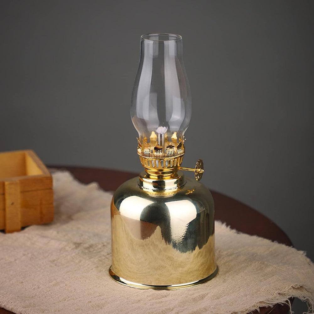 Tükör Petróleumlámpa - 18.5cm Üveg Olajas Asztali Lámpák Otthoni Világítás Díszítéshez