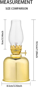 Tükör Petróleumlámpa - 18.5cm Üveg Olajas Asztali Lámpák Otthoni Világítás Díszítéshez