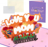TAROME LOVE YOU MOM 3D Anyák Napi Üdvözlőkártya, Születésnapi Köszönőkártya Borítékkal