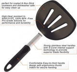 Sourcing Map 4 darabos hőálló,szilikon spatula készlet, fekete színben Újracsomagolt termék