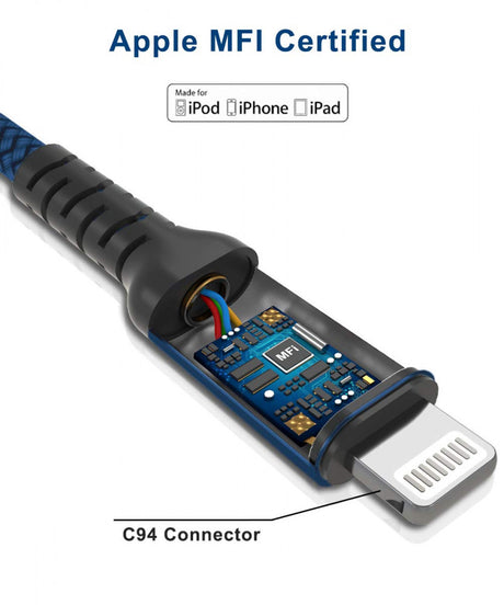 USB C - Lightning Gyors Töltőkábel, Apple MFI Tanúsítvánnyal, iPhone 11/12/13/14 és iPad 8./9. Generációhoz Újracsomagolt termék