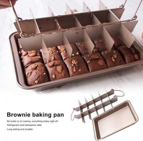 Osztott Brownie Sütőforma, Tapadásmentes, Rozsdamentes Acél Újracsomagolt termék