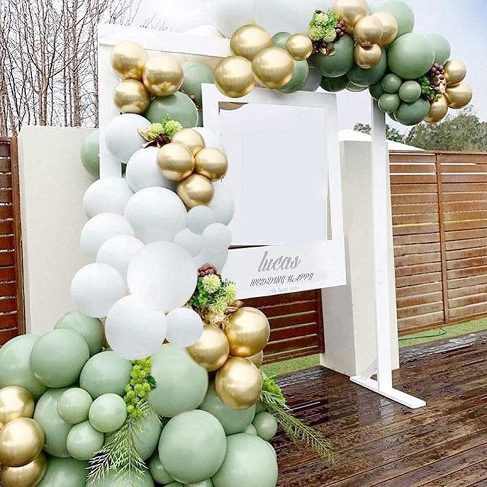 Zöld Arany Lufi Girland Készlet, 137 darabos, Babaváró party, Születésnapi Dekorációhoz