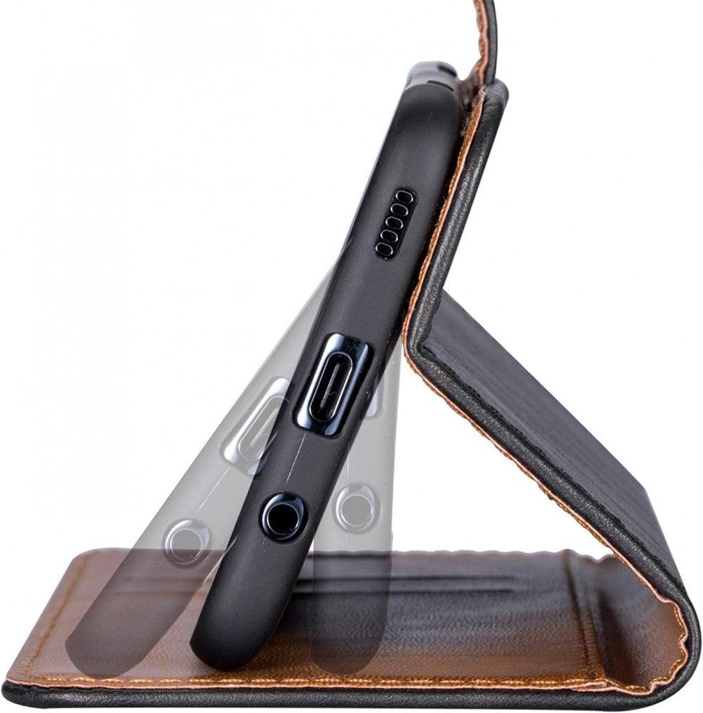 Prémium Bőr Flip Tok Sony Xperia 1 IV-hez | Mágneses Zárás | Állvány | Pénz- és Kártyatartó Fekete