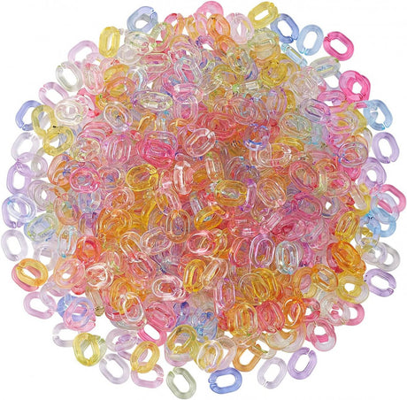 Stiesy 270 darabos átlátszó akril összekötő gyűrű szett, DIY ékszerkészítéshez