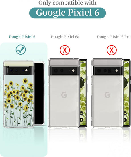 SUMGAR Google Pixel 6 tok Napraforgó Slim telefon tok Cuki virágos borító Nőknek Lányoknak