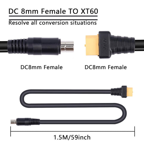 XT60-DC8020 Adapter Kábel Napenergia Állomáshoz, 1.5m