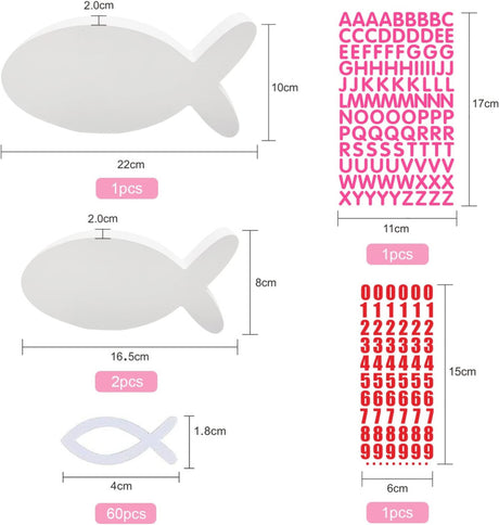 Személyre szabható hal alakú ajándék (Fehér és rózsaszín)