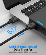 SUNGUY USB 3.0 Kábel, A Típusú csatlakozóval, 5Gbps Super Speed, HDD, DVD, Nyomtatóhoz és Laptopokhoz