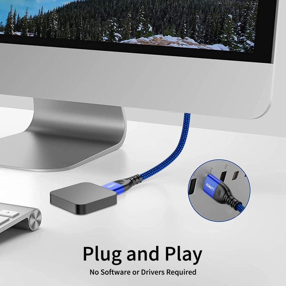 XGMATT 1m USB 3.0 A-A Adatátviteli Kábel, 5 Gbps, Kék, HDD, Nyomtató és DVD Kompatibilis