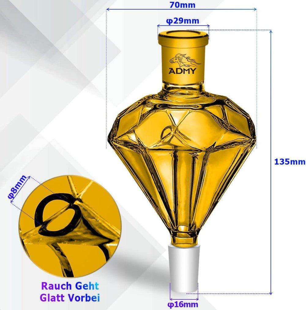 ADMY Shisha Melasses Catcher gyémánt, arany 18/8 vágott előhűtő vízipipa-tartozék - Outlet24